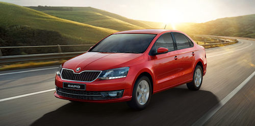 new skoda rapid official image side angle motion