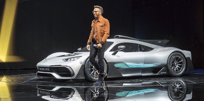 lewis hamilton introduces the mercedes amg project one at the 2017 frankfurt motor show 100623202