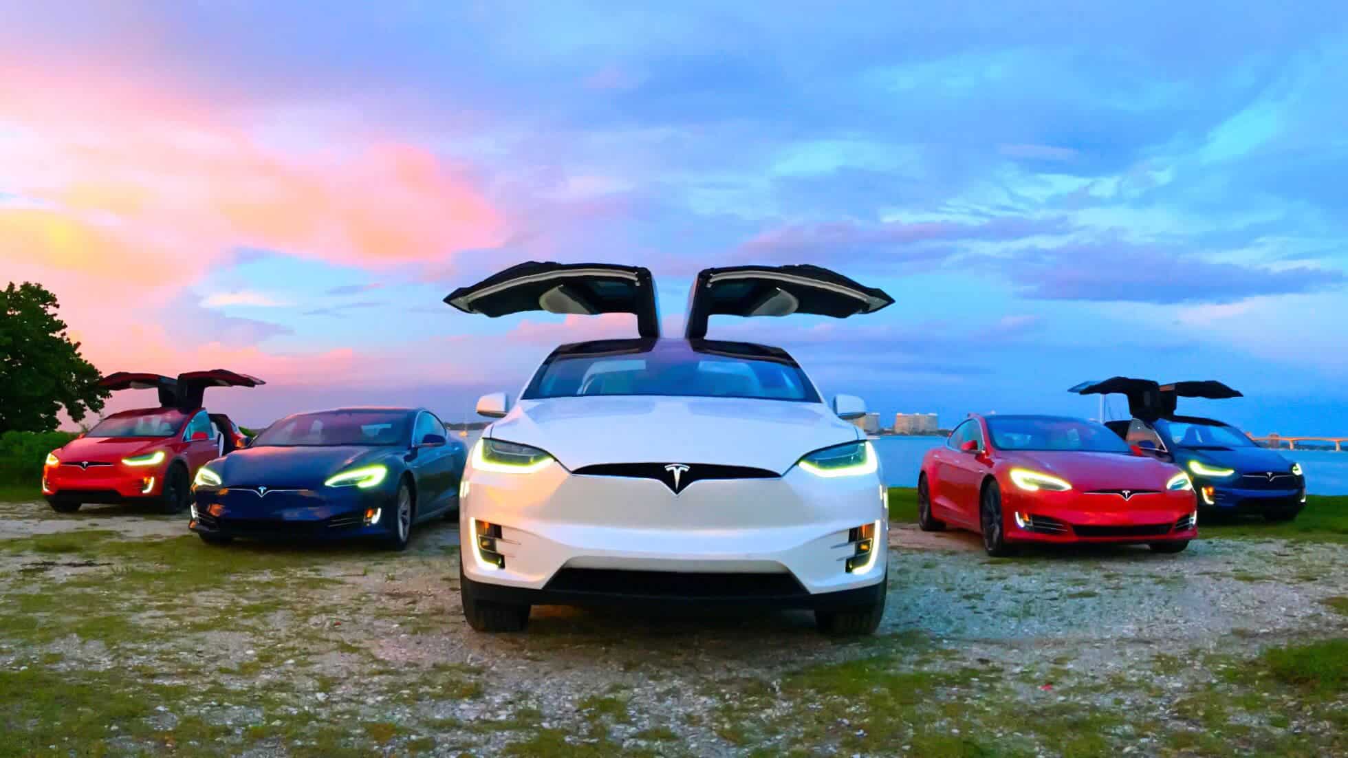 tesla model x s 3 red white and blue david havasi cleantechnica