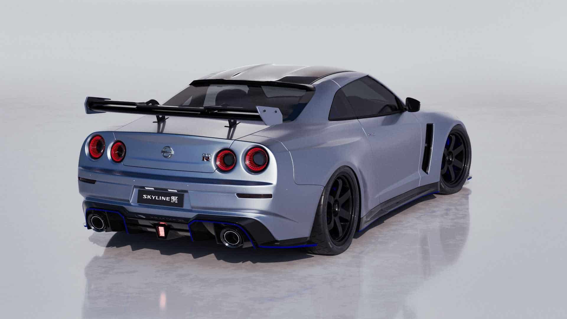 nissan skyline gt r reimagined by artist for modern times back angle