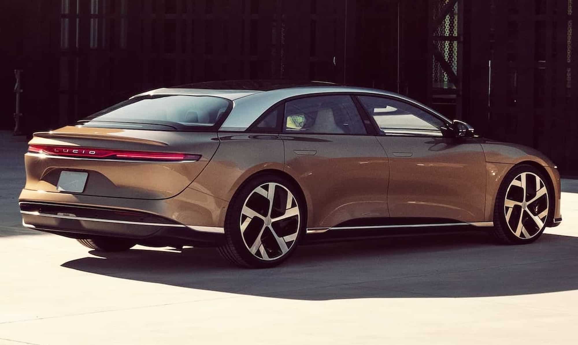 Lucid Air rear and side profile