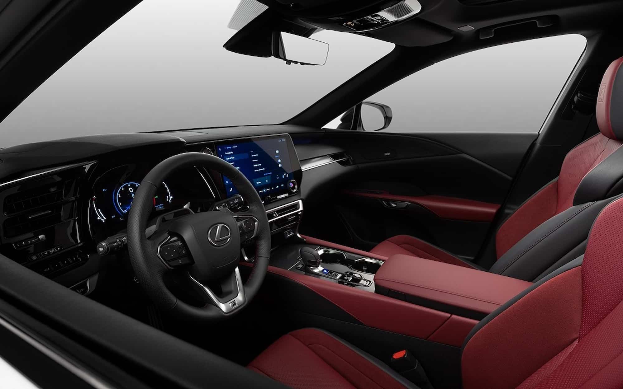 JDP 2023 Lexus RX 500h F Sport Performance Red Interior Front Seats