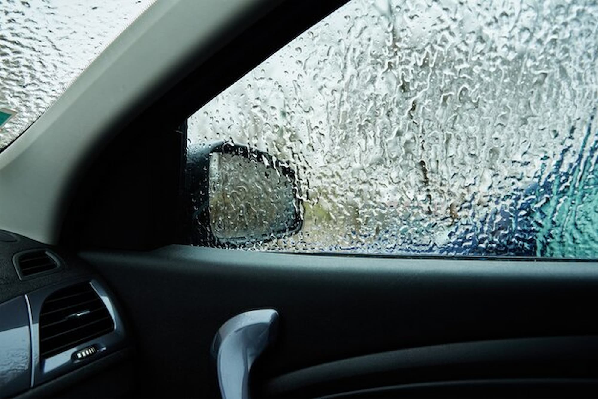 inside view from car covered freezing rain ice car windshield 77190 6081