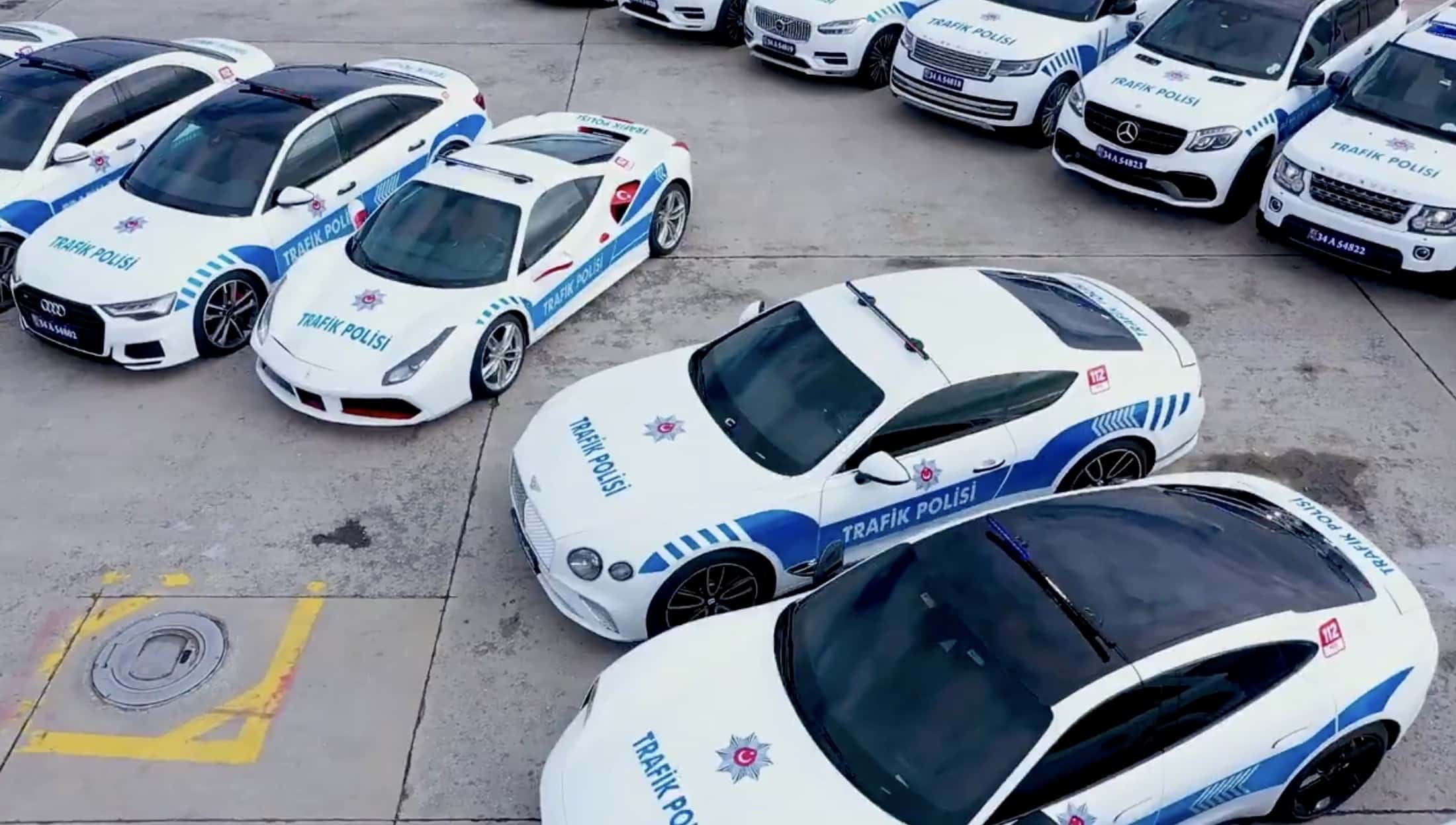 turkish policemen drive ferrari 458 italia porsche taycan and bentley continental gt 11