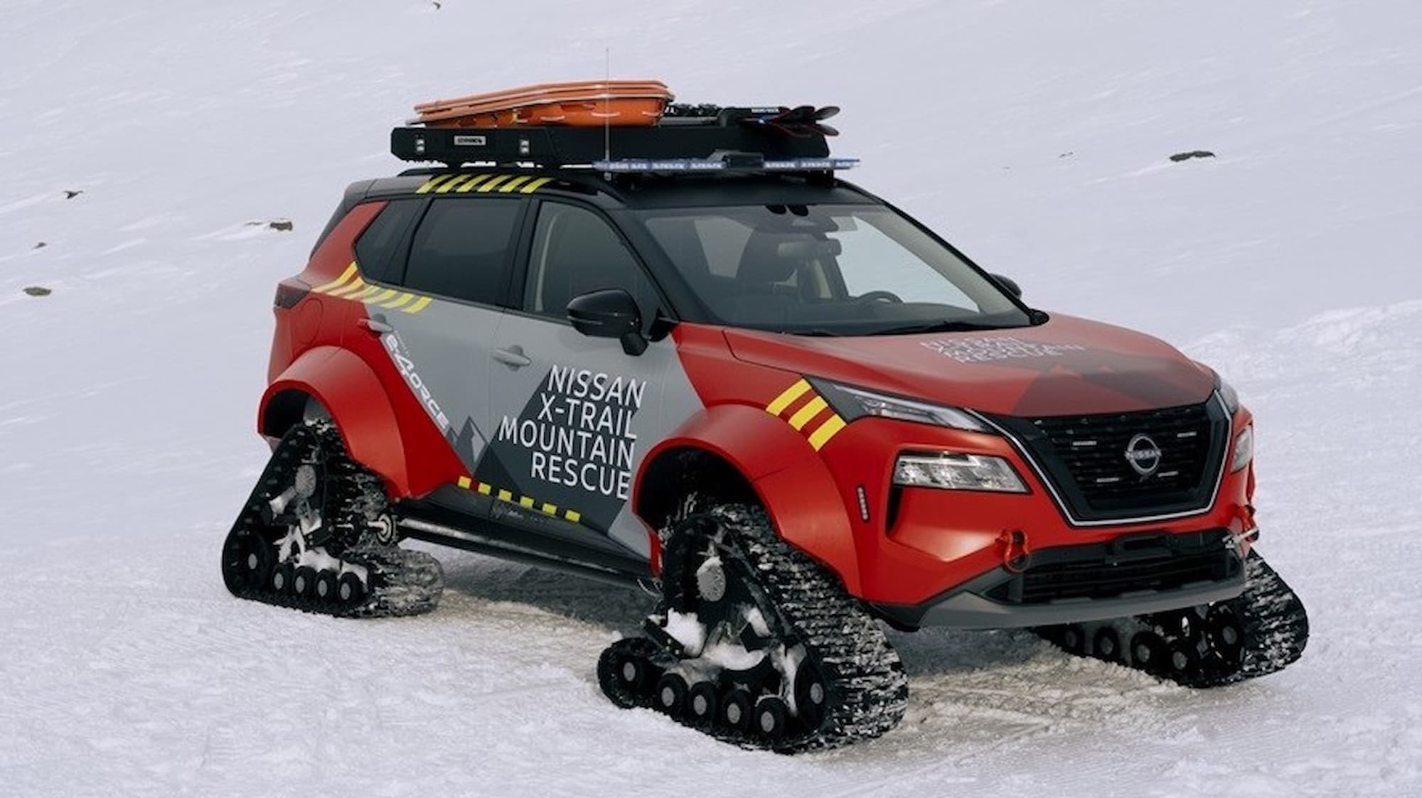 nissan puts europes rogue x trail on tracks for mountain rescue at italian ski resort 6
