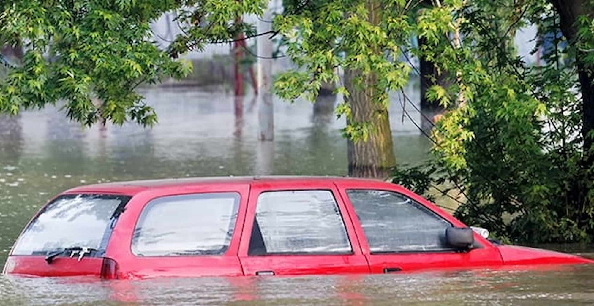 Flooded Car Parked In A Street 1