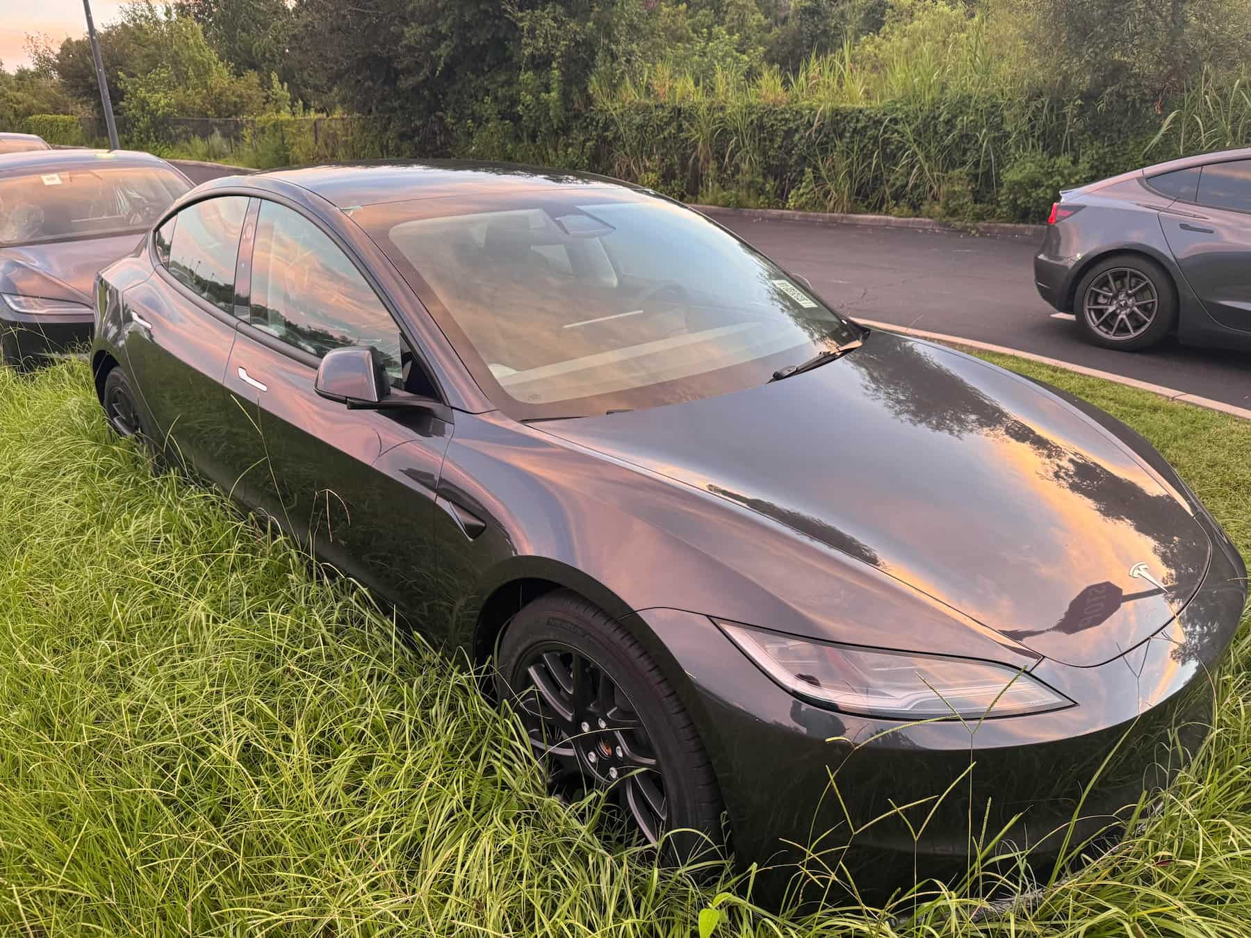 does anyone know what this is hundreds of model 3s in an v0 z0ged9cgubid1