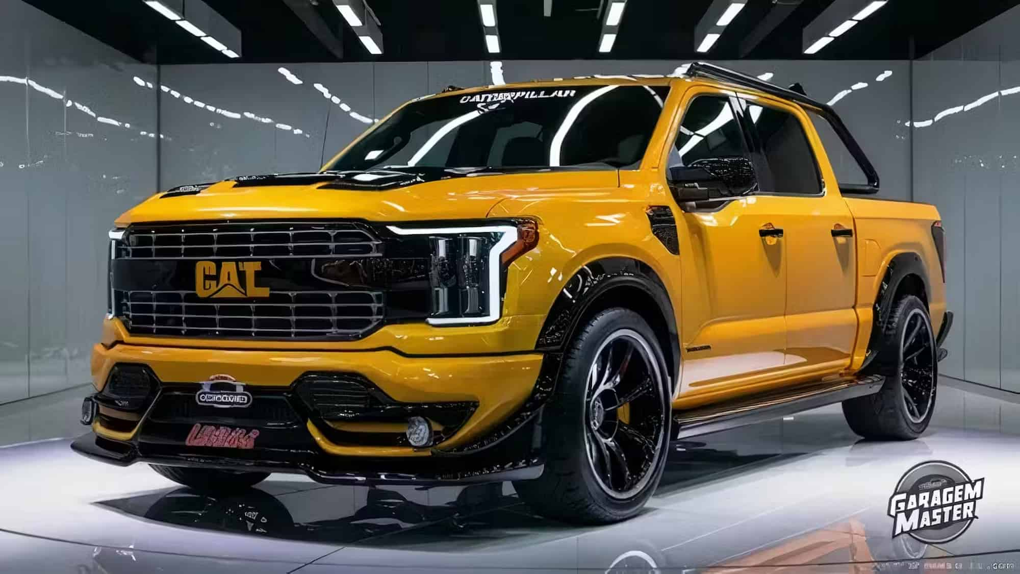 caterpillar pickup truck rendering garagem master