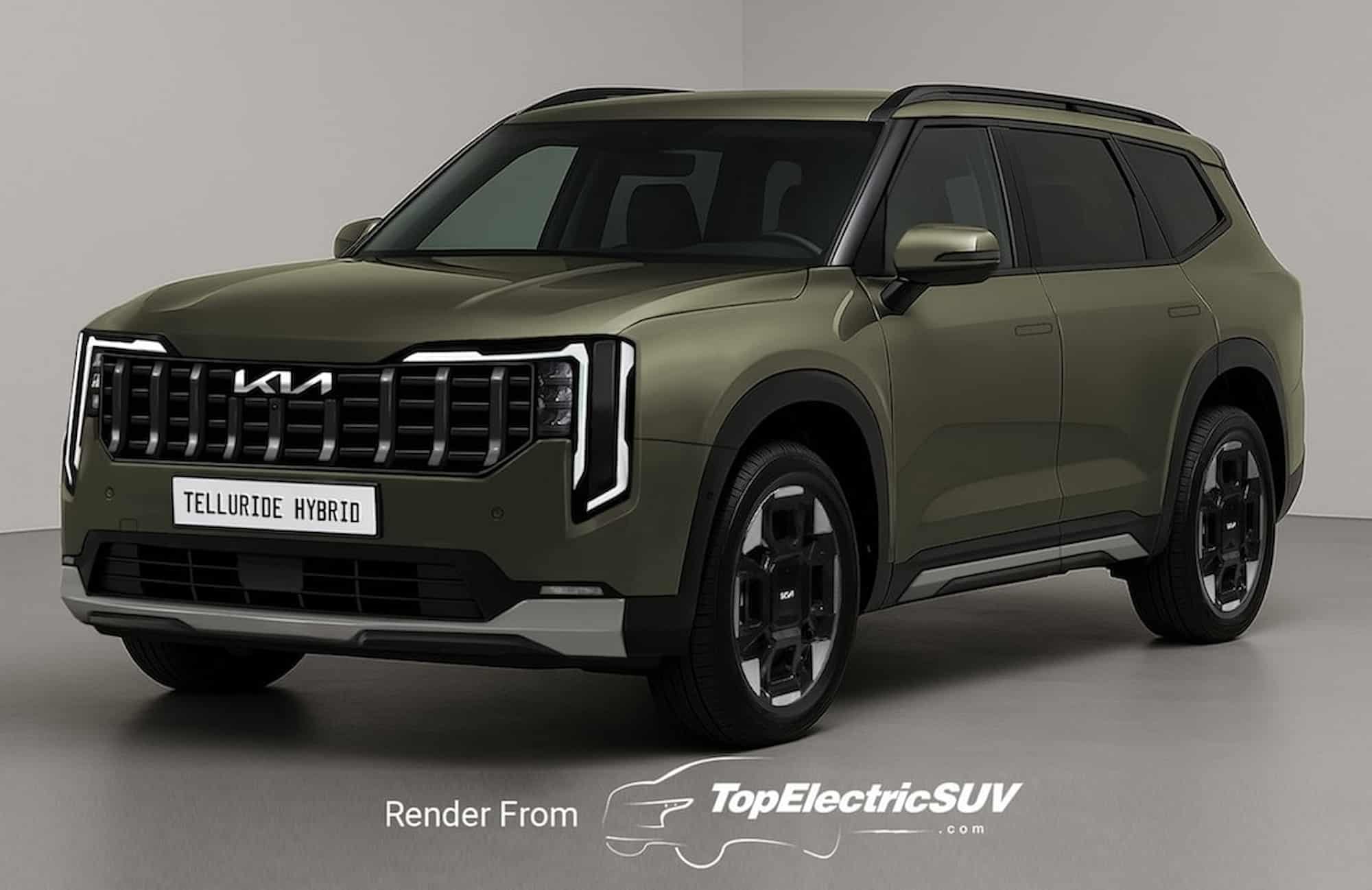 5-метровый кроссовер Kia вот-вот сменит поколение: первые изображения 6 2026 kia telluride hybrid gets rendered based on spies complements the hyundai palisade 1 1