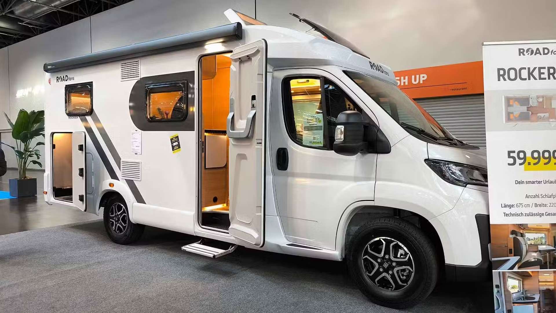 Представлен кемпер Roadfans Rocker 680 на базе Fiat: спальня, санузел и гараж-кладовая 