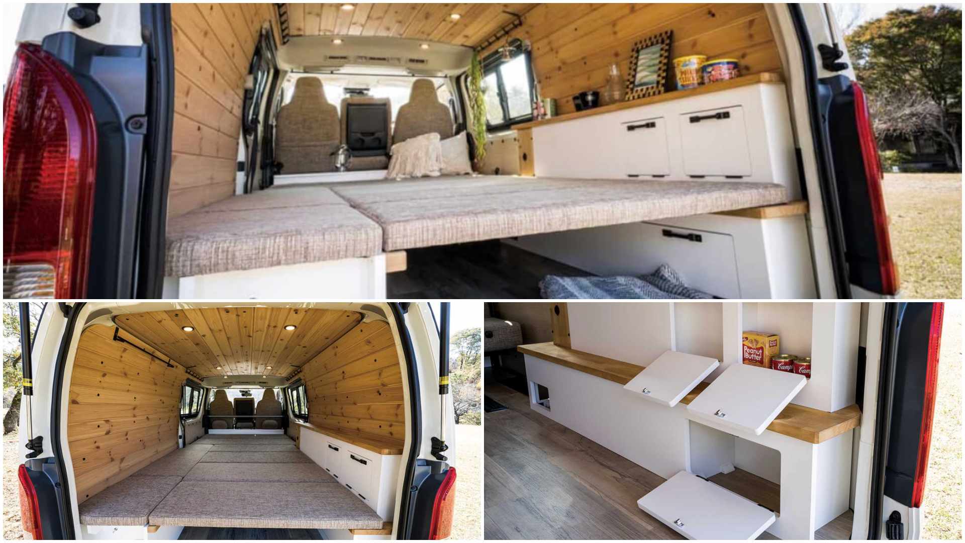 Toyota Hiace превратили в 6-местный кемпер с интерьером из сосны